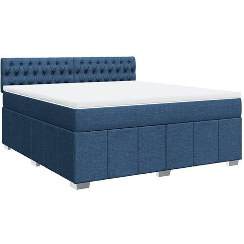 vidaXL Box spring postelja z vzmetnico modra 180x200 cm blago, (21304633) Cene