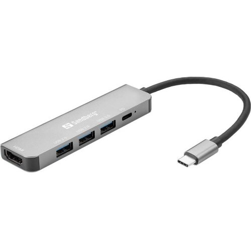 Sandberg USB-C hub razdelilnik, 5-v-1 1x HDMI, 3x USB, 1x PD Cene