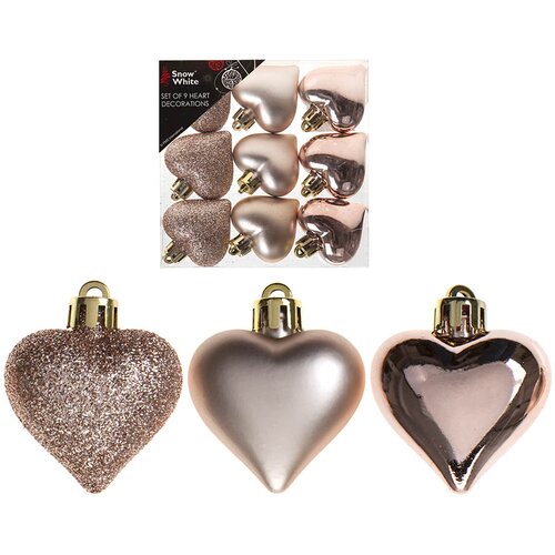  Kuglice za bor, UKRAS Srca Rose Gold 9/1 Cijene