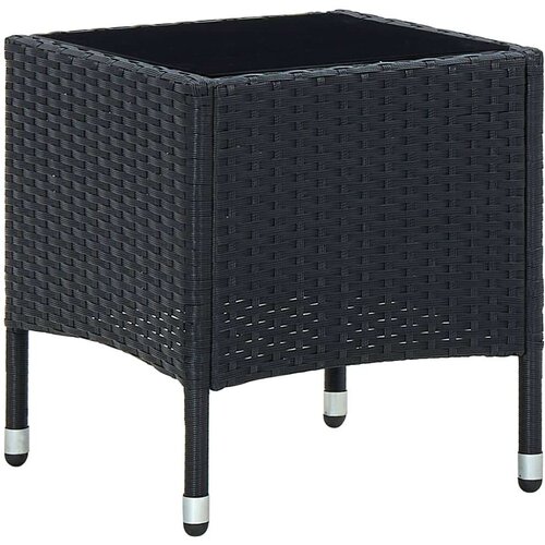 vidaXL vrtna miza črna 40x40x45 cm poli ratan Cene