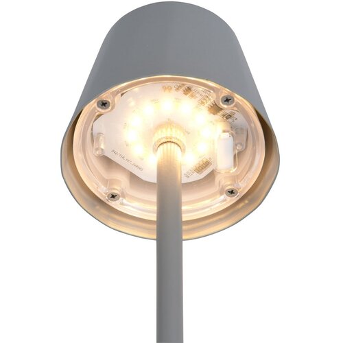  Siva LED namizna svetilka s kovinskim senčilom (vi&amp;scaron;ina 21 cm) Diaz &amp;ndash; Slike