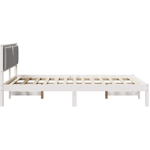  Krevetni okvir s tapiciranim uzglavljem Svijetlo siva Bijela 135 x 190 cm Slike
