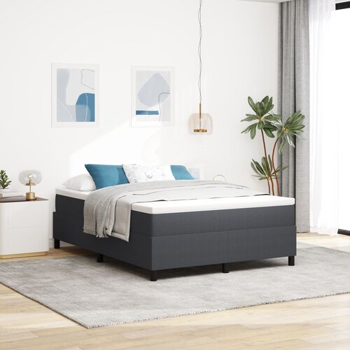 vidaXL Box spring postelja z vzmetnico Temno siva 140x200 cm Kordurov tekstil Cene