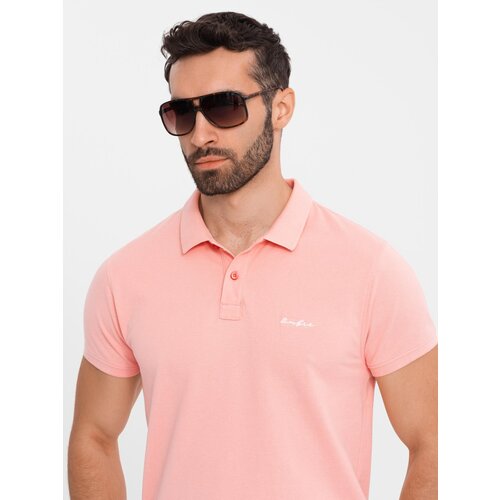 Ombre Cotton pique knit polo shirt - pink Slike