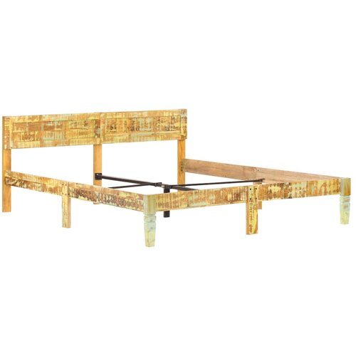  Okvir za krevet od masivnog obnovljenog drva 180 x 200 cm Smeđa Slike