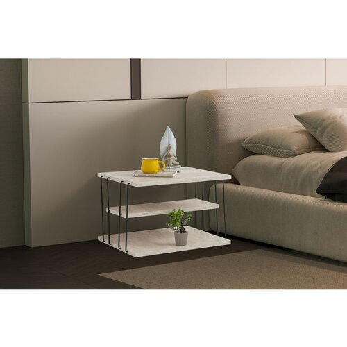 Hanah home lifon - black, marble blackmarble side table Cene