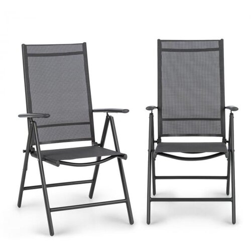 Blumfeldt Almeria, zložljivi stol, set 2 kosov, 56,5 x 107 x 68 cm, ComfortMesh, antracit Slike