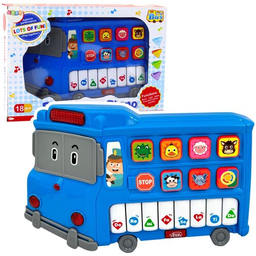Interaktivni edukativni piano DOREMI u obliku autobusa - plavi Slike