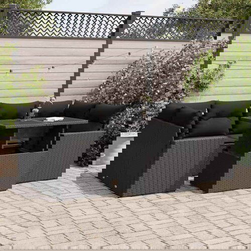 vidaXL 7-dijelni set vrtnih sofa od poliratana s jastucima crni Cijene