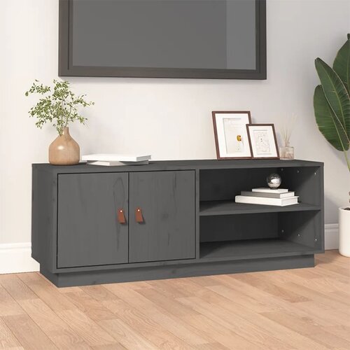 The Living Store TV omarica siva 105x34x40 cm trdna borovina - TV Omarica, (21376413) Cene