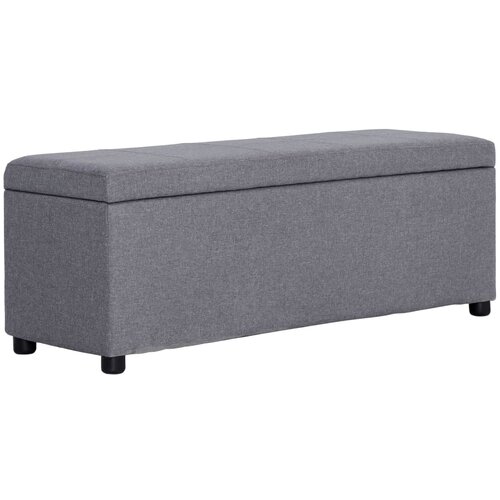 VidaXL Klop s prostorom za shranjevanje 116 cm svetlo siv poliester Slike