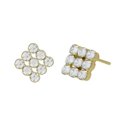Victoria Cruz halo crystal gold mindjuše sa swarovski kristalima ( a4480-07dt ) Slike