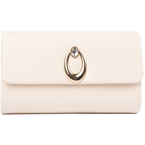 Shelvt Light beige clutch bag with silver elements Slike