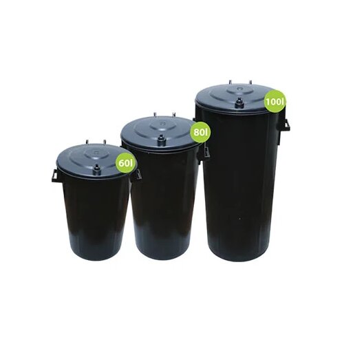  Kanta za smeće Trio okrugla 80 l crna 1/1 Slike