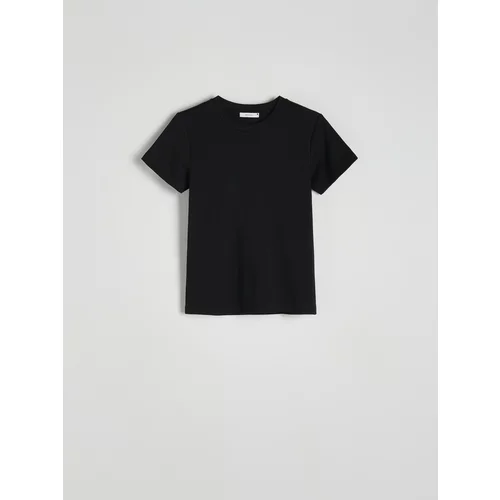 Reserved bombažna majica - črna
