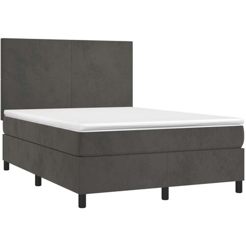  Box spring s madracem LED tamnosivi 140x200 cm bar&amp;scaron;un Slike