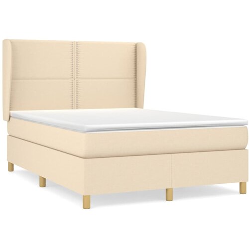 Maison Chic Box spring postelja - Vzmetna postelja z vzmetnico krem 140x190 cm blago SL20061, (21881192) Cene