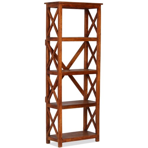  Polica za knjige od masivnog drva bagrema s obradom od &amp;scaron;i&amp;scaron;ama 60x30x160 cm Slike