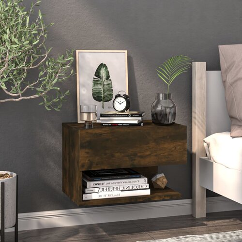 The Living Store Stenska nočna omarica dimljeni hrast - Stenska Nočna Omarica, (21432311) Slike