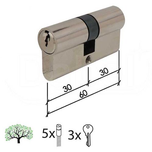 Dabel Cilindar za vrata CL2200 NIKL 60 mm(30-30) 3K Q (0106463) Cene