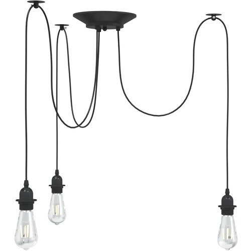 VISILICA s 3 grla E27 crni metal Slike