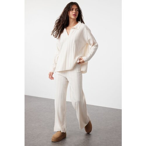Trendyol Stone Oversize Knitwear Bottom-Top Set Slike