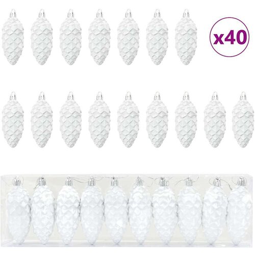 VidaXL Dekoracija za božićno drvce 40 pcs Bijelo Slike