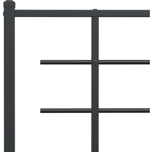  Metalni okvir kreveta uzglavlje i podnožje crni 120x190 cm Slike