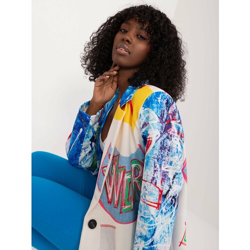 Fashion Hunters Cream jacket with a colorful print Slike