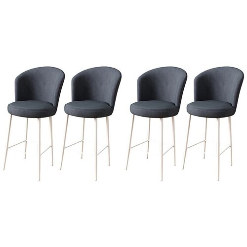 Hanah home Alte - Anthracite, White AnthraciteWhite Bar Stool Set (4 Pieces) Cene