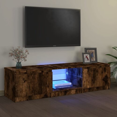 The Living Store TV omarica z LED lučkami dimljeni hrast 140x40x35,5 cm - TV Omarica, (21375514) Cene