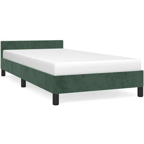 Maison Chic Posteljni okvir - Enojna postelja - Postelja za odrasle brez vzmetnice temno zelen 100x200 cm žamet-J7978, (21765123) Cene