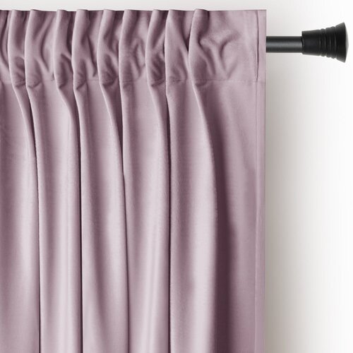 Restilo Svetlo rožnata žametna zavesa za delno zatemnitev 140x270 cm Pleat – Cene