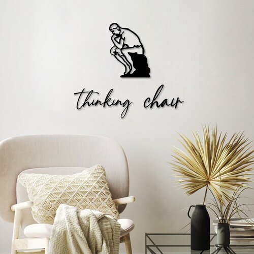 Wallity zidna dekoracija thinking chair, 39 x 20 cm, crna Cene
