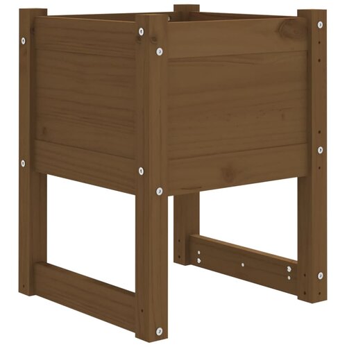 Maison Chic Visoka greda - Greda - Cvetlični Lonec medeno rjava 40x40x52,5 cm trdna borovina, (21789145) Slike