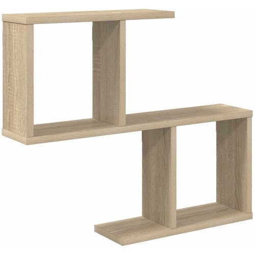 vidaXL Zidna polica Hrast sonoma 60 x 12 x 50 5 cm Konstruirano drvo - Hrast sonoma Asimetrični dizajn polica Cijene