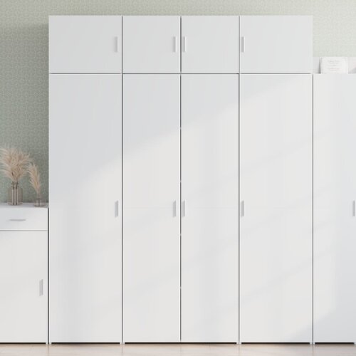  Visoka komoda bijela 80 x 42,5 x 185 cm od konstruiranog drva Cijene
