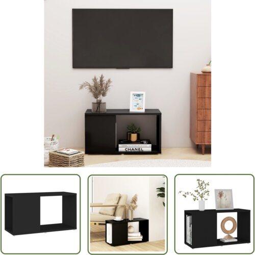 The Living Store TV omarica črna 60x24x32 cm iverna plošča - TV Omarica, (21738272) Cene