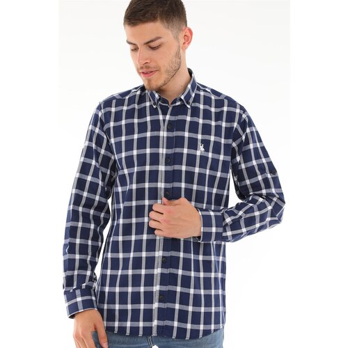 Dewberry G717 DERBERRY MEN'S SHIRT-NAVY - WHITE Cene