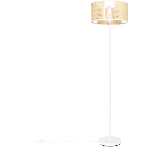 QAZQA Retro talna svetilka bela z ratanom 40 cm - Akira Cene