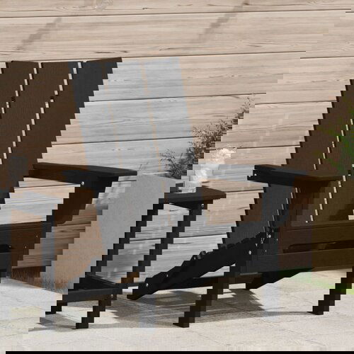 vidaXL zložljiv stol Adirondack Črn 74,5x80,5x90 cm HDPE Cene