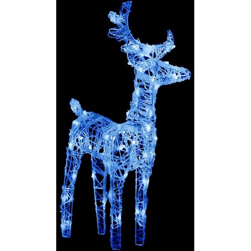  Ukrasni božićni sobovi i sanjke 160 LED žarulja 130 cm akrilni Plava 43 x 11 x 55 cm (2 kom) Slike
