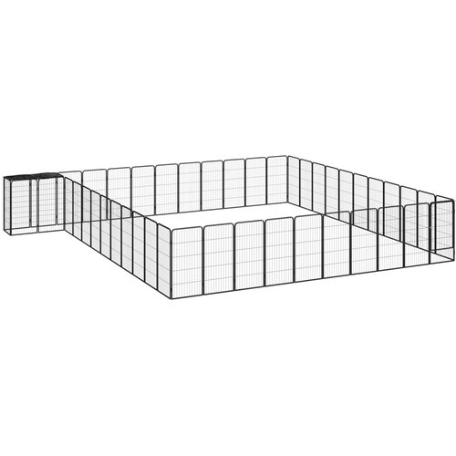  Ograda za pse s 46 panela crna 50 x 100 cm čelik obložen prahom Cijene