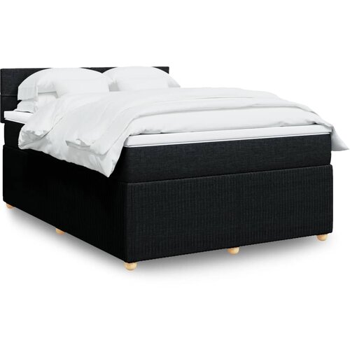vidaXL Box spring posteljni z vzmetnico črn 140x190 cm blago Cene