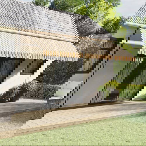 VidaXL Zamjenska tkanina za tendu raznobojna prugasta 5 x 3 5 m Slike