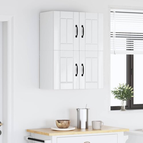 Ormar za Zid Lucca 2 pcs Bijela visokog sjaja 60 x 31 x 40 cm Slike