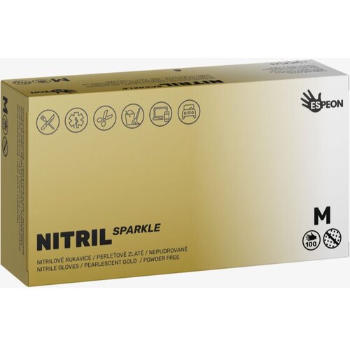 Espeon Nitril Sparkle Pearlescent Gold nitrilne rukavice bez pudera veličina M 2x50 kom Cijene