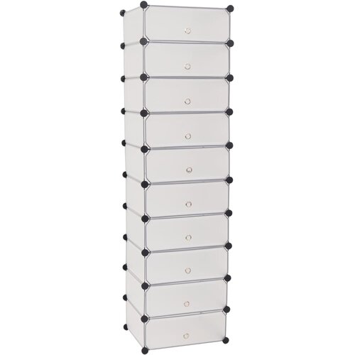 Maison Chic Omarica za obutev - Kopa za čevlje z 10 predelki bele barve, (21778347) Slike