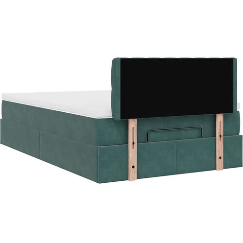 VidaXL okvir za krevet s madraca tamnozeleni 120x190 cm bar&amp;scaron;unasti Slike