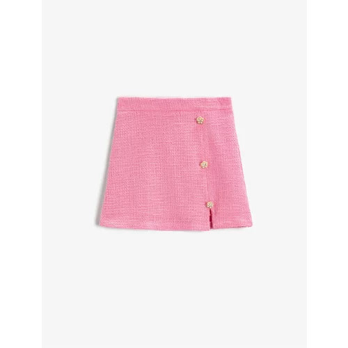 Koton Mini Skirt With Pearl Buttons, Cotton
